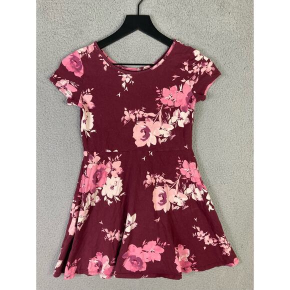 The Children's Place Girls Floral Fit & Flare Dress Size L Multicolor Red Pink - Picture 4 of 10